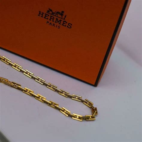 hermes yellow gold chain clic h necklace limited edition|Hermes h bracelet size chart.